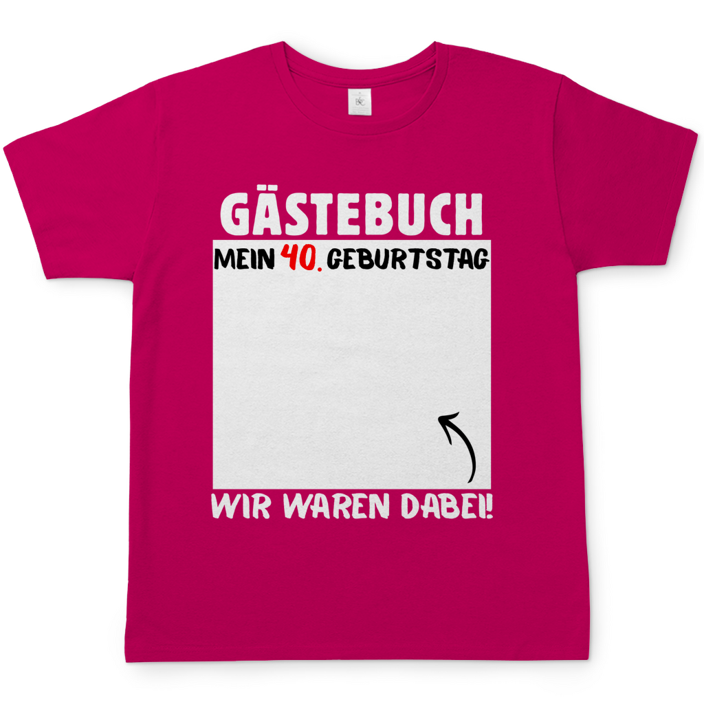 Personalisierbares Gästebuch – Shirt Unisex