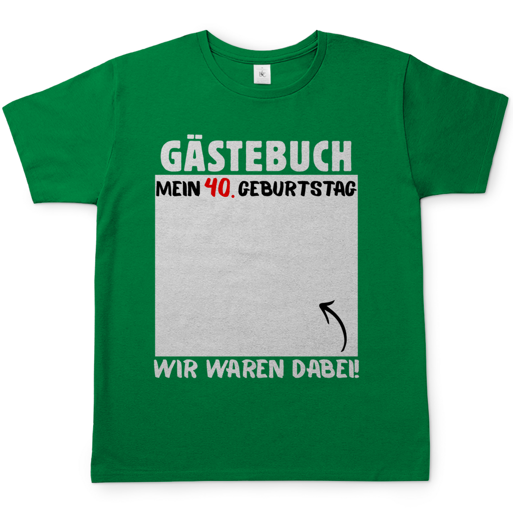 Personalisierbares Gästebuch – Shirt Unisex