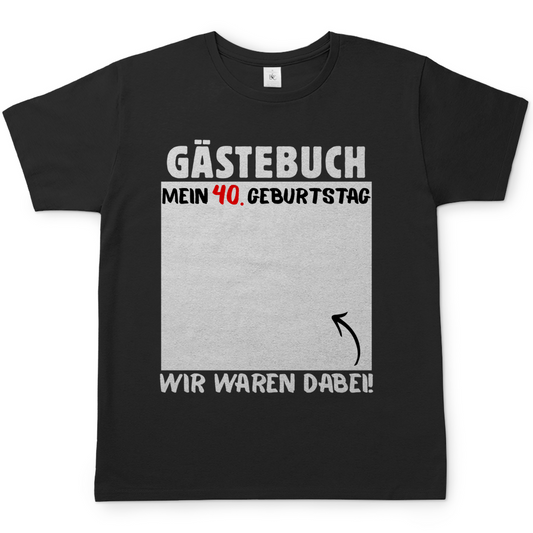 Personalisierbares Gästebuch – Shirt Unisex