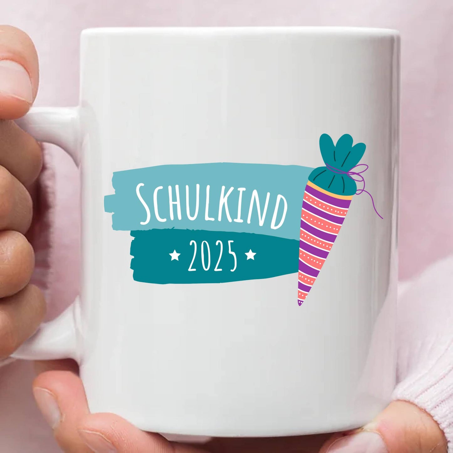 Schulkind 2025 – Tasse - rot / blau